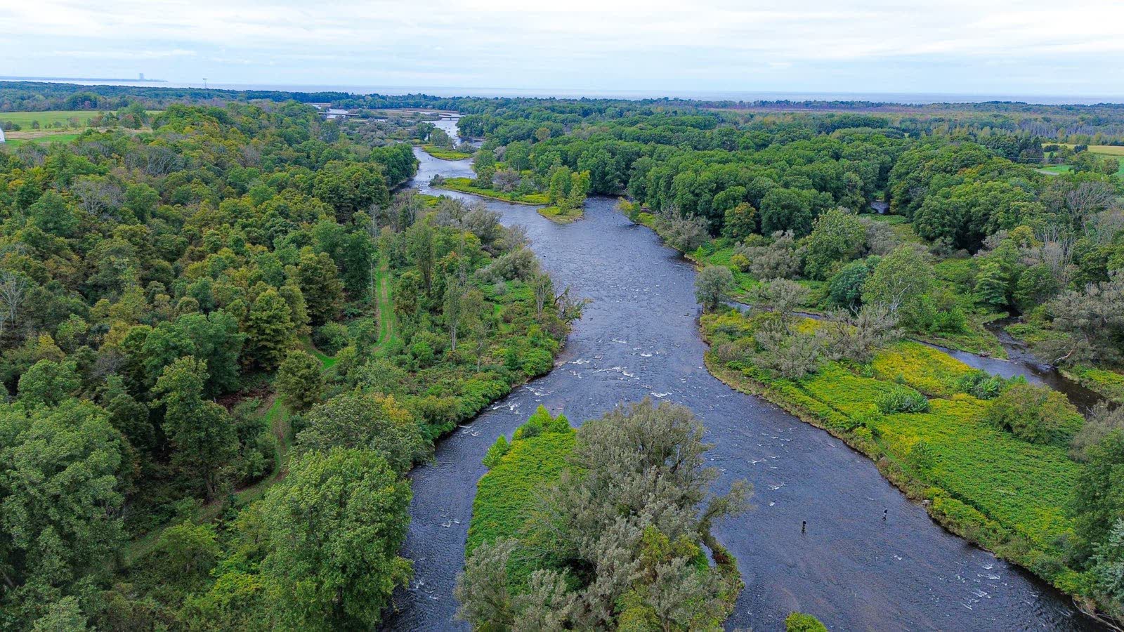Река Salmon в низком осеннем свете